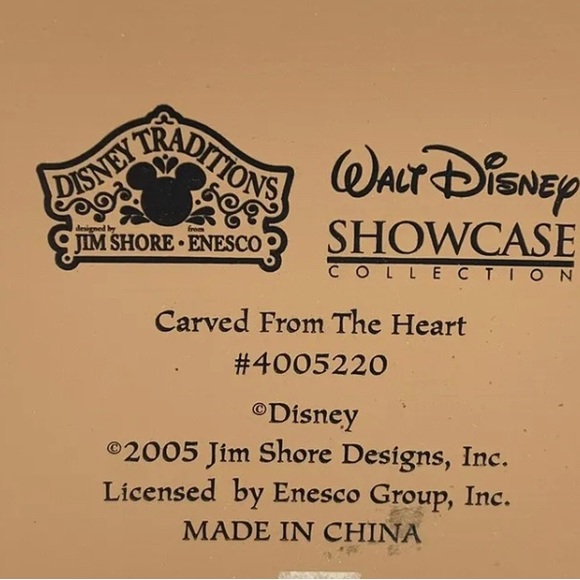 Jim Shore Rare Disney Showcase "Carved From The Heart" Pinocchio Enesco 2005 - Picture 7 of 7